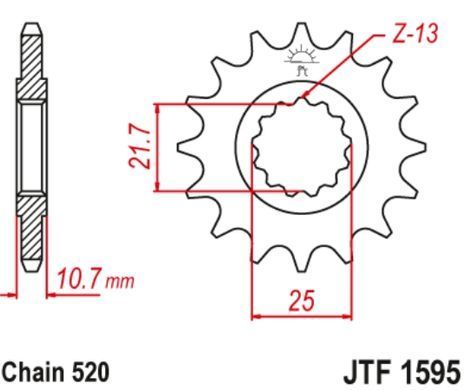 Зірка приводна JT JTF1595.16RB YAMAHA FZ6, XJ6 600/650 2009-2017