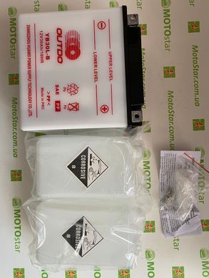 Аккумулятор кислотный YB30L-B OUTDO 30 Аh, 300 А, (-/+), 168x132x176 мм