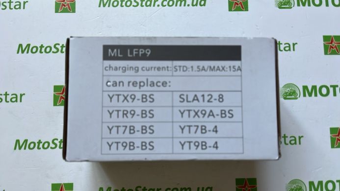 Мотоакумулятор LP Lithium ML LFP9 12V, CCA:180, 134x65x92 мм, вес:0,6кг