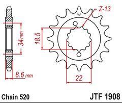 JTF1908,15 Звезда передняя (2276 15 18NC)