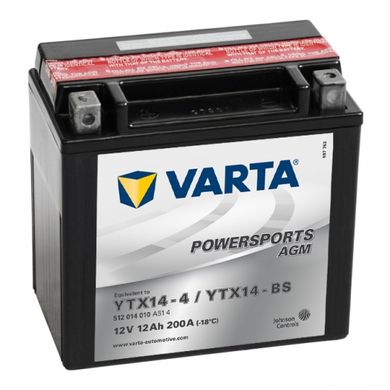 Мотоакумулятор TOPLITE YTX14-BS 12V, 12Ah, д. 152, ш. 88, в.147, електроліт в к-ті, вага 4,5 кг