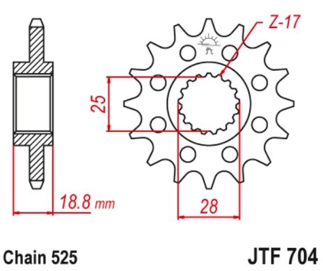 Зірка JT JTF704.16RB APRILIA ETV, RST, RSV, SL, TUONO; BMW F; HUSQVARNA NUDA 650-1100 1998-2020