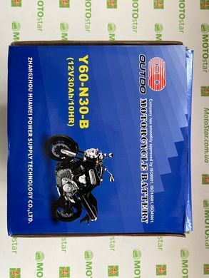 Аккумулятор Outdo Y60-N30-B +/-, 12V 30Ah, кислотный 187x130x170 мм
