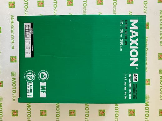 Аккумулятор Maxion AGM MXBM-YB30L-BS 12V, 28Ah, 280А, -/+, 167x127x175мм, Moto/Sport Battery