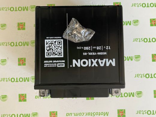 Аккумулятор Maxion AGM MXBM-YB30L-BS 12V, 28Ah, 280А, -/+, 167x127x175мм, Moto/Sport Battery