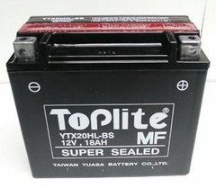 Мотоакумулятор TOPLITE YTX20HL-BS 12V,18Ah,д. 175, ш. 87, в.155, электролит в к-те, вес 4,6 кг