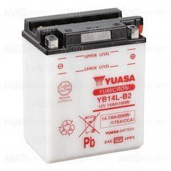 Мотоакумулятор TOPLITE YB14L-B2 12V, 14Ah, д. 135, ш. 91, в.167, обсяг 0,85, вага 4,5 кг, без електроліту