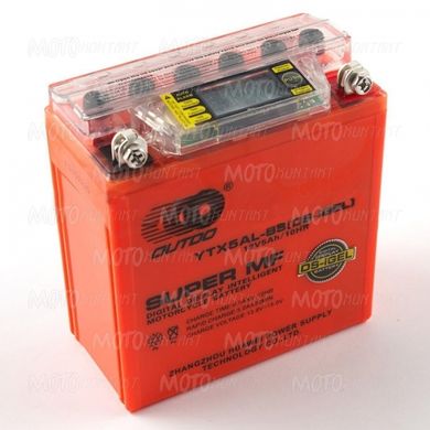 Мото аккумулятор гелевый 5Аh OUTDO YTX5AL-BS | с индикатором заряда, вольтметром