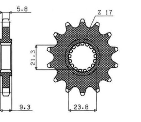 SS 34713 - Зірка передня HONDA CR, CRE, CRF 250/450/500 1988-2012  (JTF284,13)