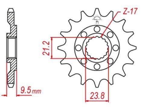 SS 34713 - Зірка передня HONDA CR, CRE, CRF 250/450/500 1988-2012  (JTF284,13)