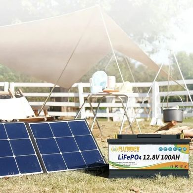 Аккумулятор FlyPower LiFePO4 12V/100AH, 1280W*h, 50А/100А (литий-железо-фосфатный аккумулятор для ИБП (UPS))
