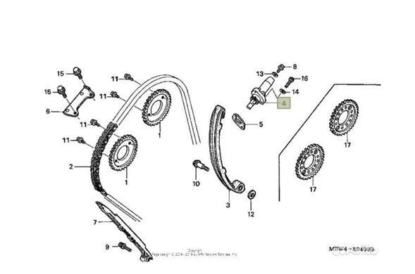 МОДИФІКОВАНИЙ НАТЯЖУВАЧ ЛАНЦЮГУ HONDA ДЛЯ CBR600F 99-06 14520-MBW-J24 (14520MBWJ24)