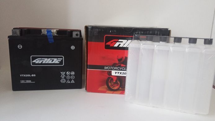 YTX20L-BS 4 RIDE, AGM 12В 18Ah 270А R+ 175x86x154мм , 5,7кг