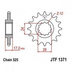 JT JTF1371.14 - Звезда передняя HONDA CB, CBF, CBR 600 1997-2007