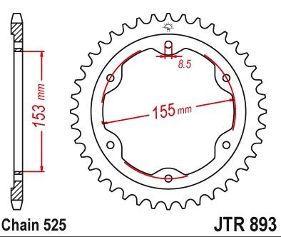 JT JTR893.38ZBK KTM 1290 SUPERDUKE (14-18)