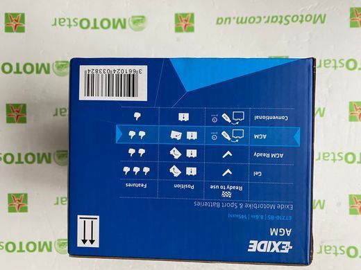 EXIDE YTZ10-BS / ETZ10-BS Акумулятор 8,6 А/ч, 145 А, 150х87х93 мм