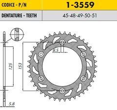 SS 1-3559-45 - Звезда задняя HONDA CR/CRF '83-'16 (JTR210.45)