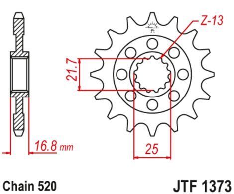 JT JTF1373.16RB - Звезда передняя HONDA CTX, INTEGRA, NC 700/750 2012-2018