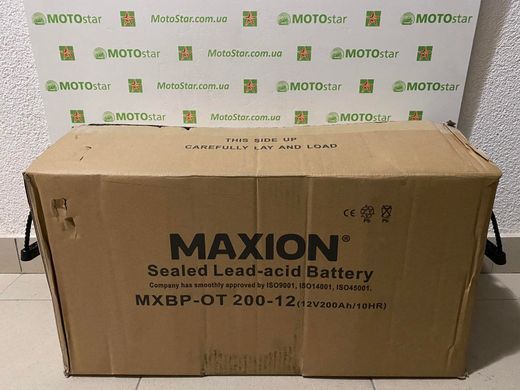 Аккумуляторна батарея Maxion AGM MXBP-OT 200-12 12V 200Ah (522x240x217мм) Black 60кг