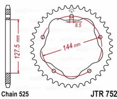 JTR752,42 стальная задняя звездочка