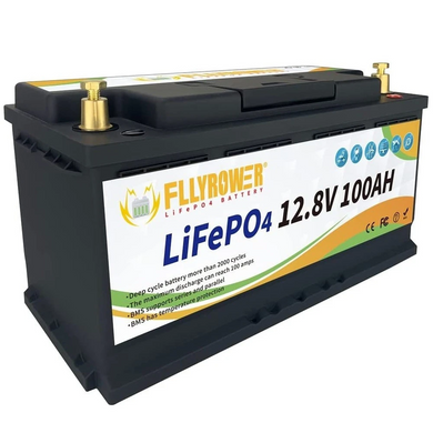 Аккумулятор FlyPower LiFePO4 12V/100AH, 1280W*h, 50А/100А (литий-железо-фосфатный аккумулятор для ИБП (UPS))