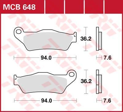 LUCAS MCB648SI - Гальмівні колодки ALFER AR, NO LIMIT, VR; APRILIA MX, NA, PEGASO, RST, RX, SRV, SX; ATK 125, 250, 260, 406, CROSS, DIRT TRACK, ENDURO, MX, QUAD 50-1300 1990-2020