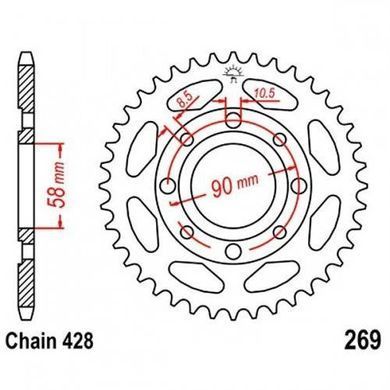 JTR269.40 - Зірка задня BAJAJ BOXER BM 125/150х 125/150х