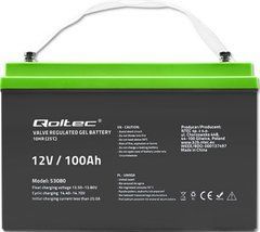 Аккумуляторная батарея Qoltec 12V 100Ah GEL 29.3kg, 170 x 330 x 215 мм