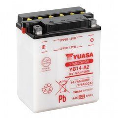 Мотоакумулятор TOPLITE YB14-A2 12V, 14Ah, д. 135, ш. 91, в.167, обсяг 0,85, вага 4,5 кг, без електроліту