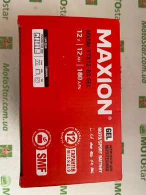 YTX12-BS MAXION (GEL) Мото акумулятор гелевий, 12V, 12Ah, EN 180А 150x87x130