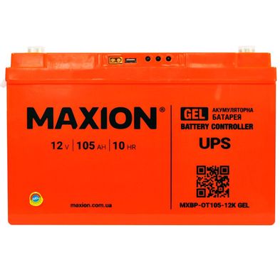 Аккумулятор MAXION BP OT 105 - 12 контроллер (1шт/ящ) GEL, 12V, 105Ah , 333x173x216 мм