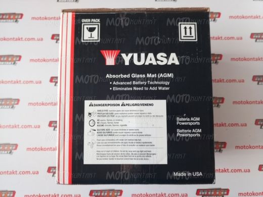 Мотоакумулятор YUASA YIX30L 12V, 30Ah, д. 166, ш. 126, в.175, електроліт в к-ті, вага 9,9 кг