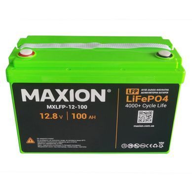 Аккумулятор MAXION LiFePO4 MXLFP-12-100 12V, 100Ah, 1280W*h, (литий-железо-фосфатный аккумулятор для ИБП (UPS))