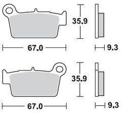 BR 890CM44 - Гальмівні колодки APRILIA MXV, RXV, SXV; BETA RR; GAS GAS EC; KAWASAKI KLX, KX, KXF; SHERCO SE, SM; SUZUKI DR-Z, RM-X, RM-Z; TM EN, MX, SM, SMR, SMX; YAMAHA WR, YZ 50-550