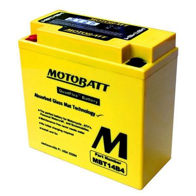 Motobatt MBT14B4 Мото акумулятор 13 А/ч, 175 А, (+/-), 150x70x145 мм